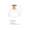Designers Fountain Indigo 10 in. 1-Light Brushed Gold Modern Semi Flush Mount with Clear Glass Shade for Bedrooms D312M-SF-BG - alternate 4